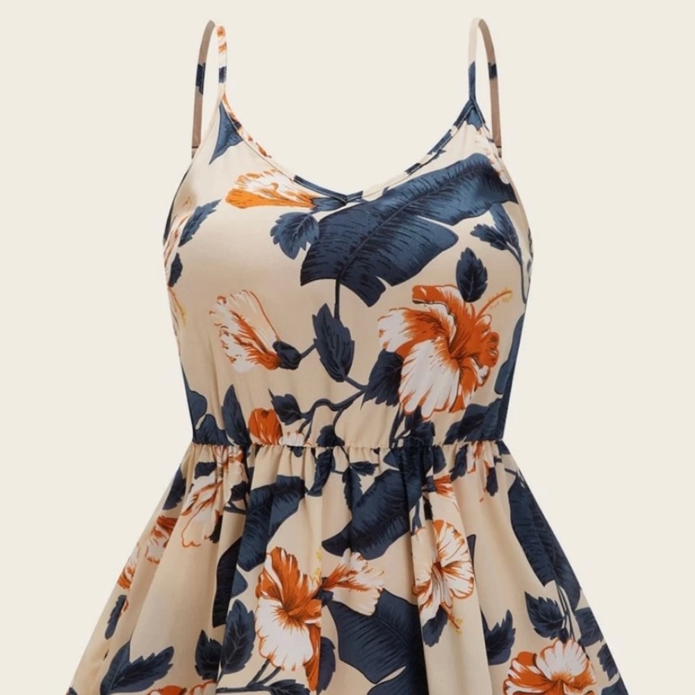 Plus Floral ruffle Hem Cami top